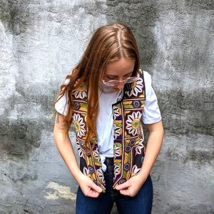 bohemian sunflower vest
